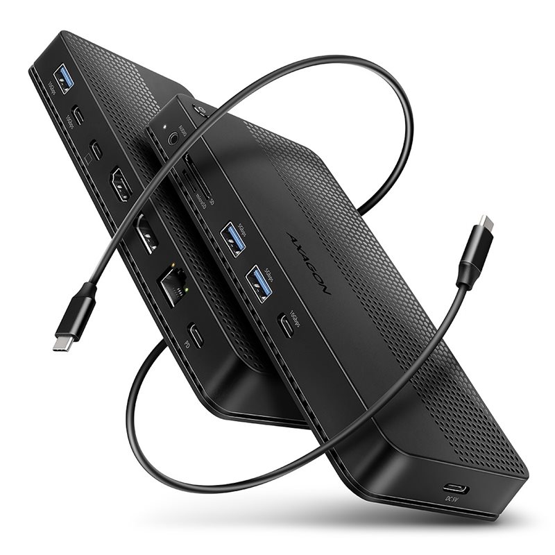 AXAGON USB4 40Gbps USB-C 12-in-1 -telakka, musta