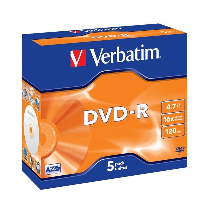 Verbatim DVD-R 4,7GB/120min, 16x, jewel case, 5kpl