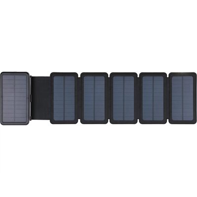 Sandberg 20 000mAh Solar 6-Panel Powerbank, USB-C PD20W, 2x USB-A 18W, musta