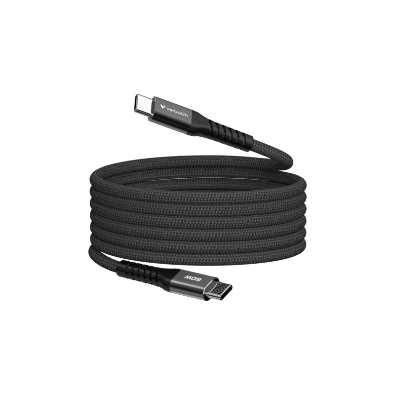 Verbatim 2.0 USB-C -kaapeli, magneettinen, PD3.0 60W, 1,2m, musta