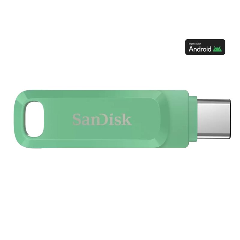 Sandisk 64GB Ultra Dual Drive Go, 3.2 Gen1 USB-A+C -muistitikku, jopa 300 MB/s, Absinthe Green/vihreä