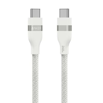 Anker 2.0 USB-C -kaapeli, PD3.1 240W, punottu, 0,9m, valkoinen