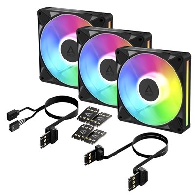 ARCTIC BioniX P14 A-RGB - 3 Pack, 140mm PWM-laitetuuletinsarja, musta