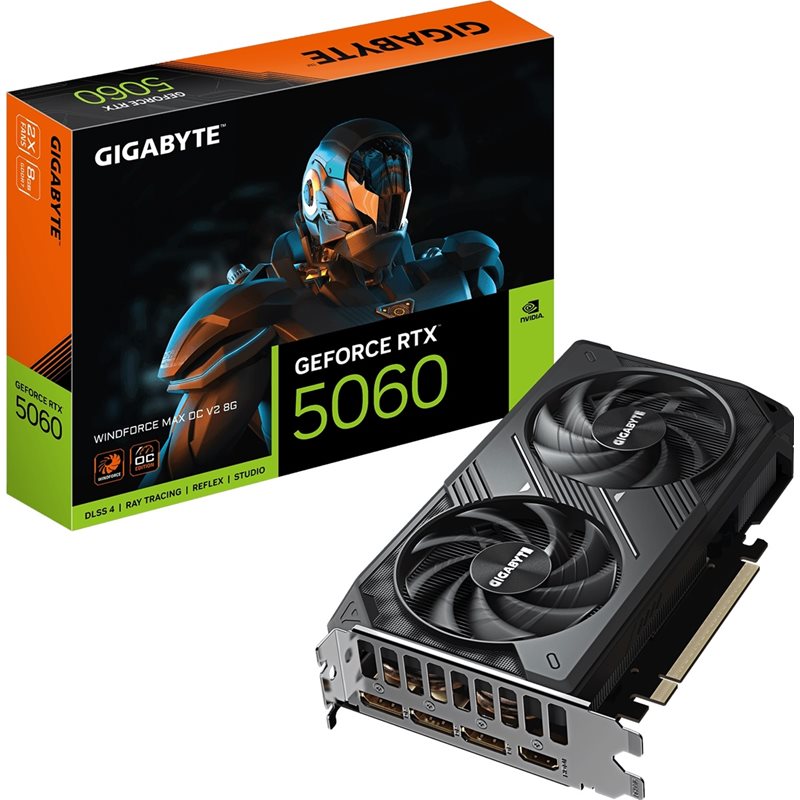 Gigabyte GeForce RTX 5060 WINDFORCE MAX OC V2 -näytönohjain, 8GB GDDR7