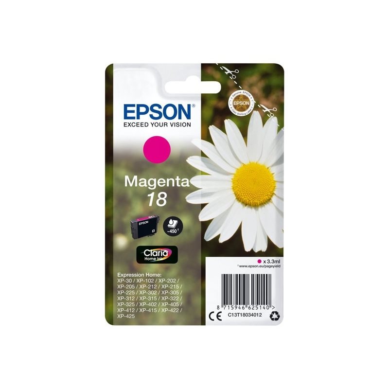 Epson 18 Claria Home Ink Daisy -väriainekasetti, magenta (SEC)