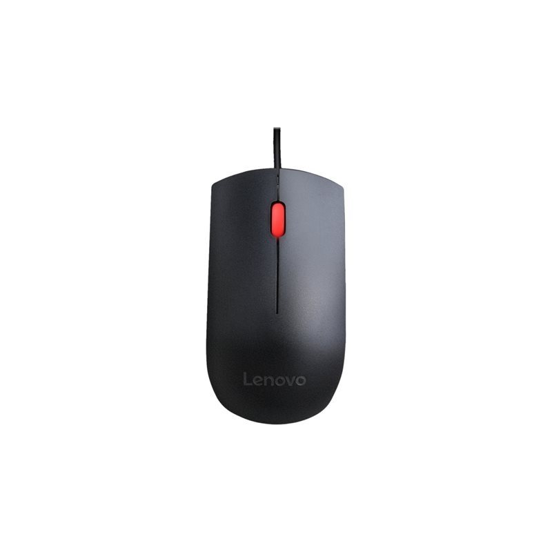 Lenovo Essential USB Mouse, optinen hiiri, 4000 dpi, musta/punainen