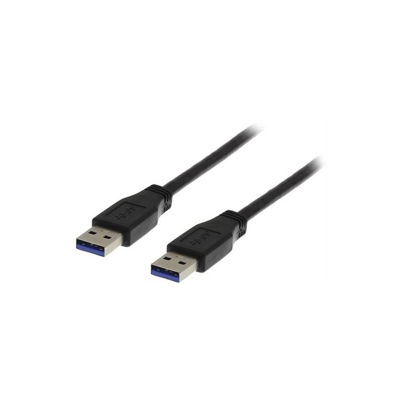 Deltaco 3.0 USB-A -kaapeli, 1m, musta