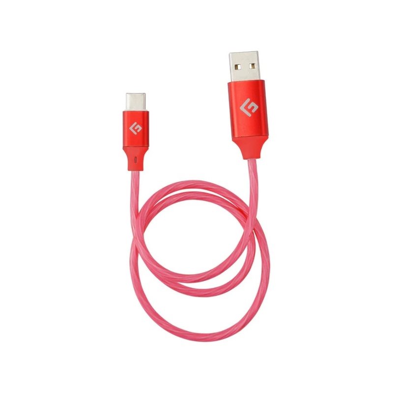 FLOATING GRIP LED USB-C/USB-A -kaapeli, 0,5m, punainen