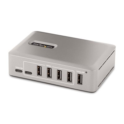 StarTech.com 8+2-porttinen 3.2 Gen2 USB-C -hubi, lisävirralla, hopea