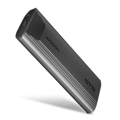 AXAGON Ulkoinen kotelo M.2 NVMe/SATA SSD-levylle, 3.2 Gen2 USB-C, hopea
