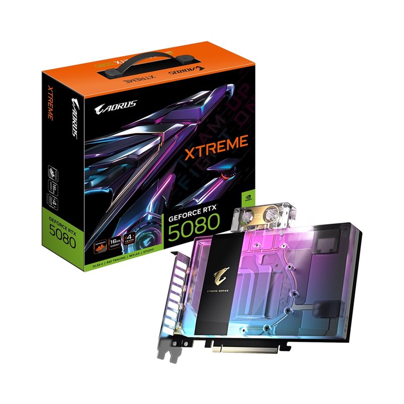 Gigabyte GeForce RTX 5080 AORUS XTREME WATERFORCE WB -näytönohjain, 16GB GDDR7