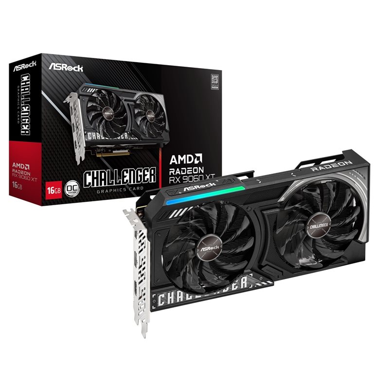 ASRock Radeon RX 9060 XT Challenger OC -näytönohjain, 16GB GDDR6