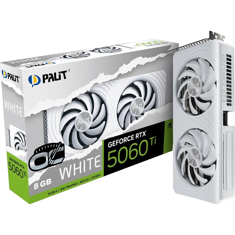 Palit GeForce RTX 5060 Ti White OC -näytönohjain, 8GB GDDR7