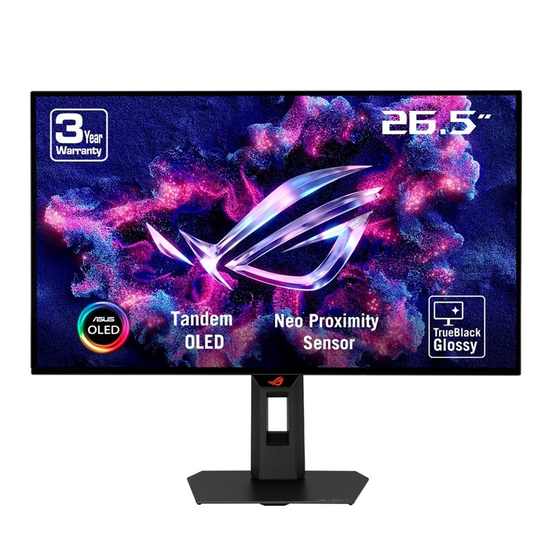 Asus (Outlet) 26,5" ROG Strix OLED XG27AQWMG, 280Hz QHD-pelimonitori, musta