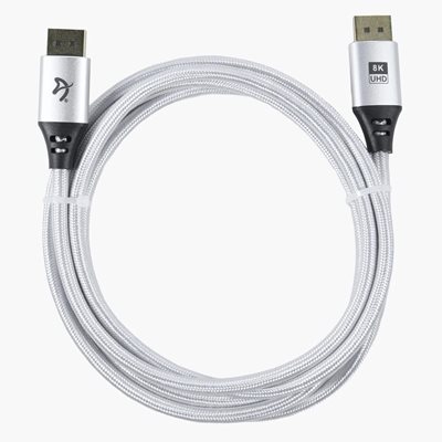 Arozzi DisplayPort 1.4 -näyttökaapeli, 2m, valkoinen