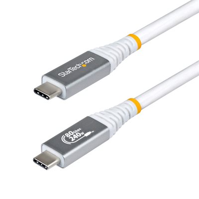 StarTech.com USB4-C -kaapeli, 80 Gbps, PD 240W, 1m, valkoinen