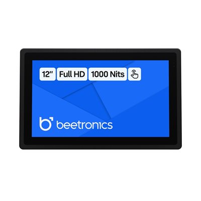 Beetronics 12" Full HD (High Brightness) -kosketusnäyttö, metalli