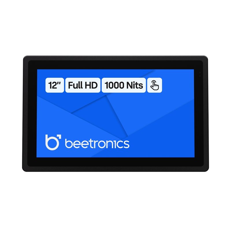 Beetronics 12" Full HD (High Brightness) -kosketusnäyttö, metalli