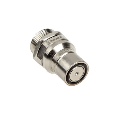 Koolance Pikaliitin uros QD3, suora, G1/4", hopea