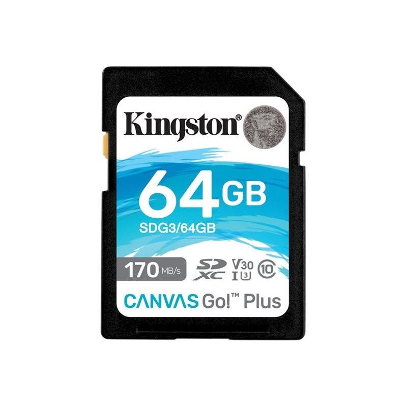 Kingston 64GB Canvas Go! Plus, SDXC -muistikortti, UHS-I U3 / V30, jopa 170/70 MB/s
