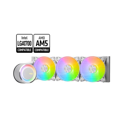 MSI MAG CORELIQUID E360 WHITE, 360mm AIO-nestejäähdytysratkaisu prosessorille, valkoinen