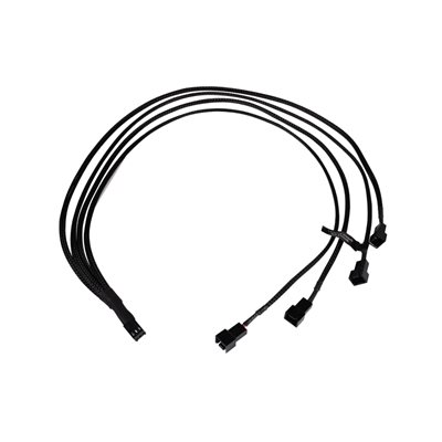 Alphacool Y-splitter 3-pin -> 4 x 3-pin, 60cm, musta