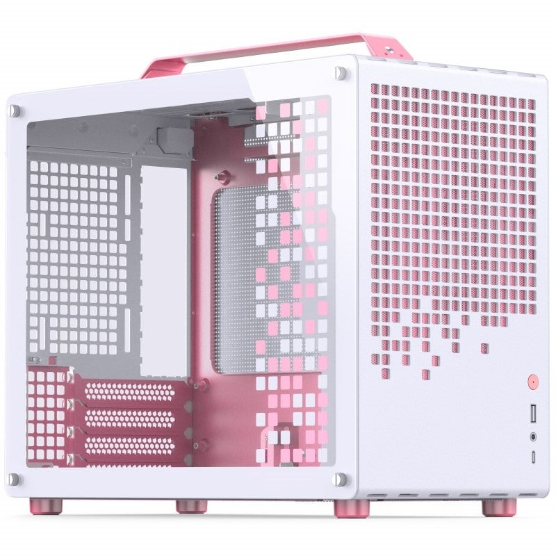 Jonsplus Z20 - Tempered Glass Version, ikkunallinen mATX-kotelo, valkoinen/pinkki