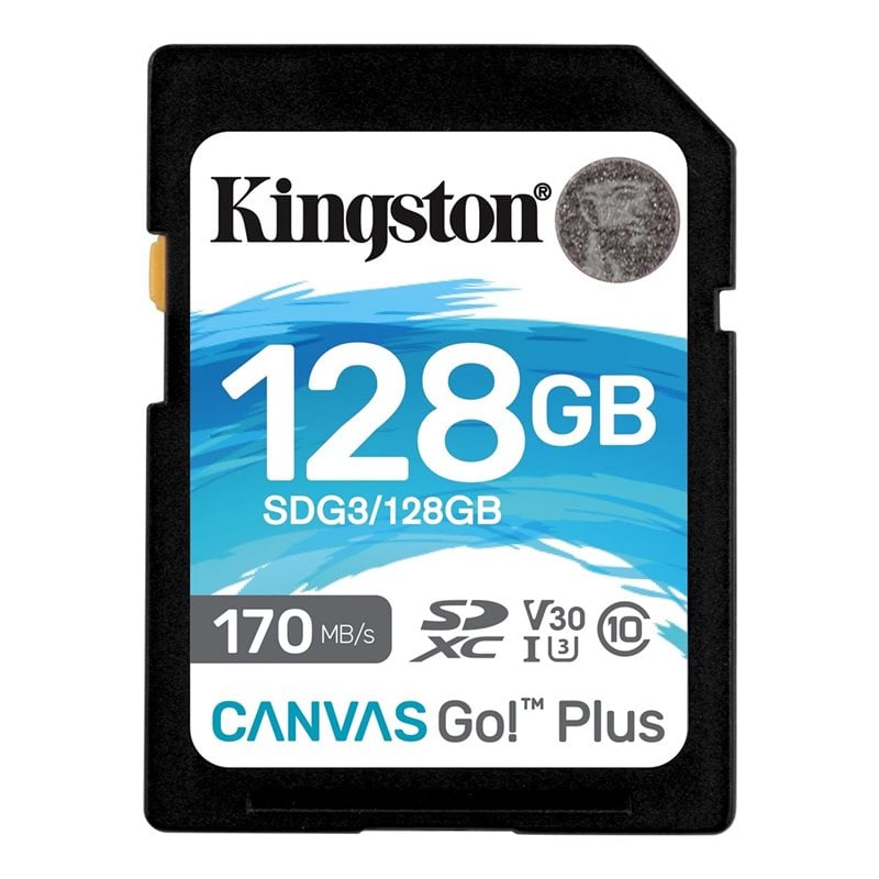 Kingston 128GB Canvas Go! Plus, SDXC -muistikortti, UHS-I V30 U3, 170/90 MB/s