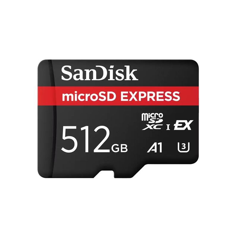 Sandisk 512GB Express, microSDXC -muistikortti, EX/UHS-1 U3 A1, 880/650 MB/s