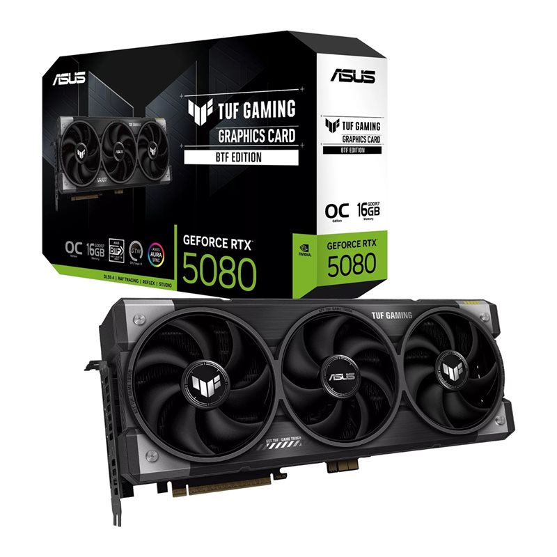 Asus GeForce RTX 5080 TUF Gaming BTF - OC Edition -näytönohjain, 16GB GDDR7