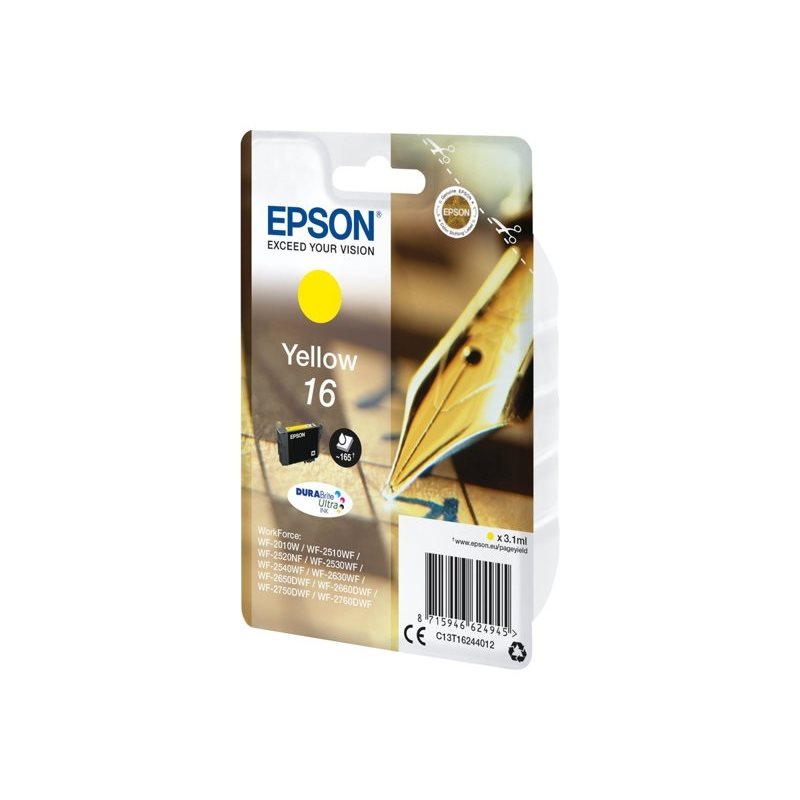 Epson 16 DURABrite Ultra Pen + Crossword -väriainekasetti, keltainen (SEC)
