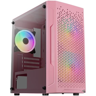 Aerocool Trinity Mini v3, ikkunallinen mATX-kotelo, pink