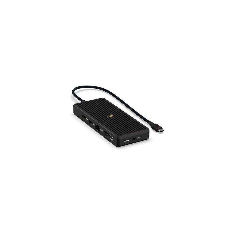 Unisynk 12-port USB-C Hub 8K 100W, musta