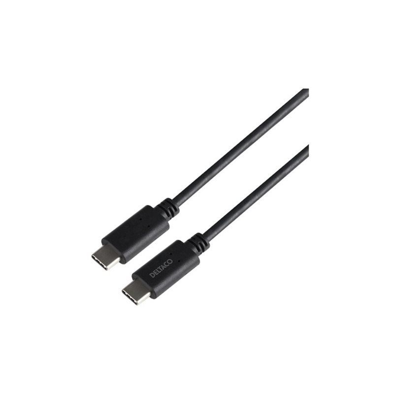 Deltaco USB-C -kaapeli, 5Gbit/s, 240W, 5A, 1m, musta