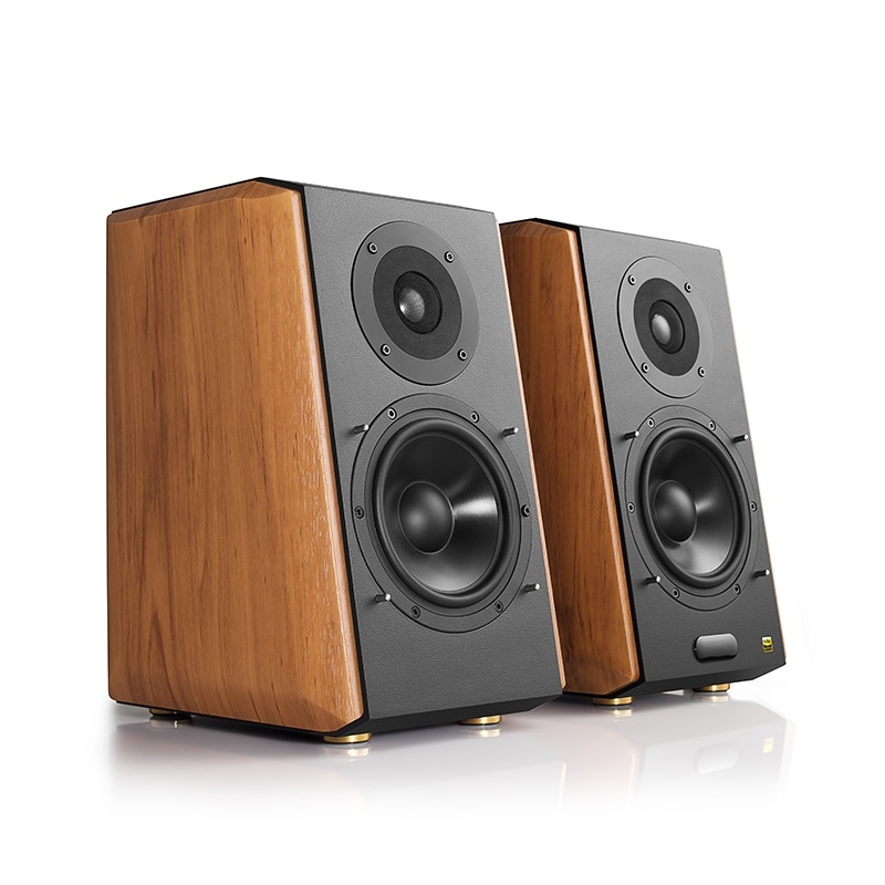 Edifier Studio S1000W -hyllykaiuttimet, Bluetooth 5.2, AirPlay2, puu/musta