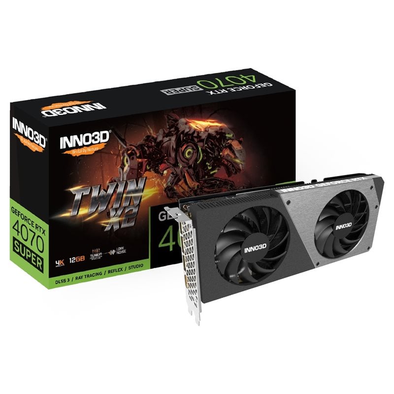 INNO3D GeForce RTX 4070 SUPER TWIN X2 -näytönohjain, 12GB GDDR6X