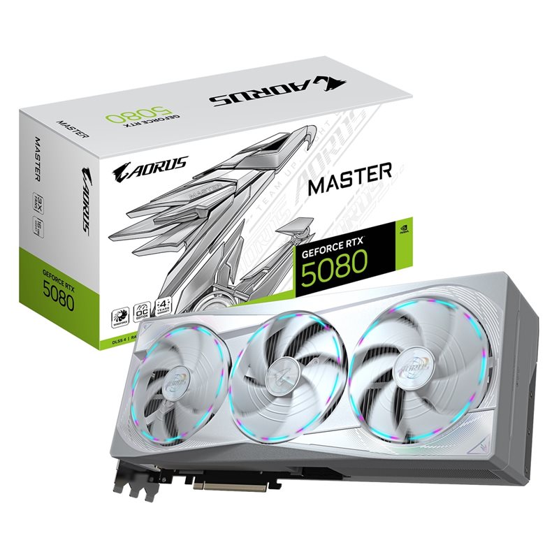 Gigabyte GeForce RTX 5080 AORUS MASTER ICE -näytönohjain, 16GB GDDR7