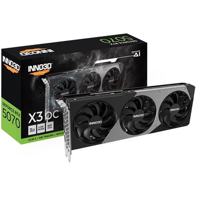 INNO3D GeForce RTX 5070 X3 OC -näytönohjain, 12GB GDDR7