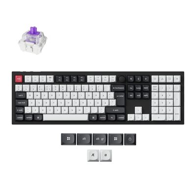 Keychron Q6 HE, langaton mekaaninen näppäimistö, Gateron Double-Rail Magnetic Nebula, Carbon Black