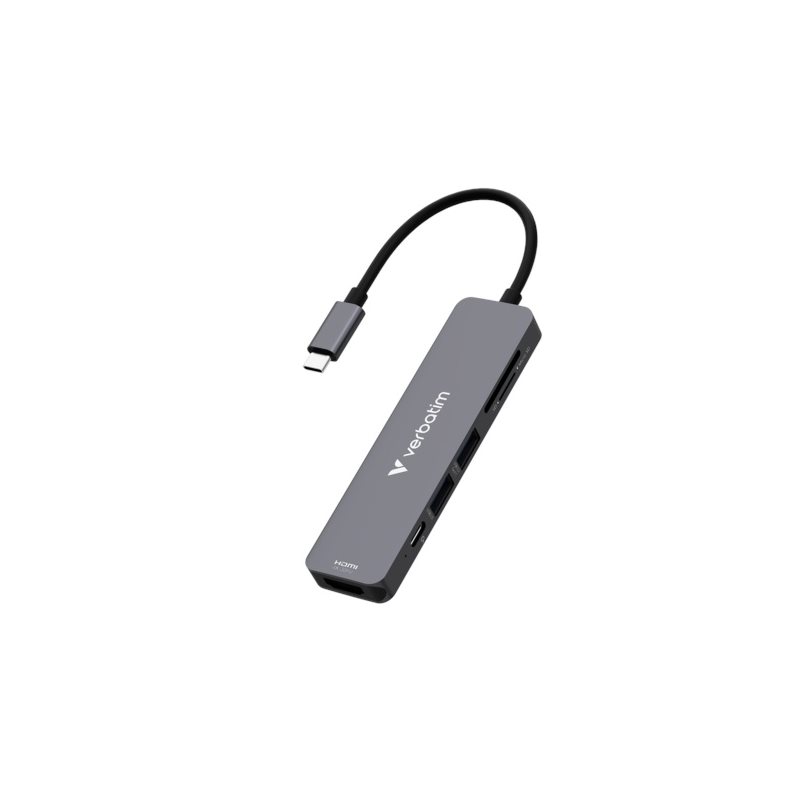 Verbatim 3.2 Gen1 6-in-1 USB-C -telakka, harmaa