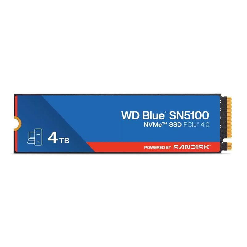 Sandisk 4TB WD Blue SN5100 NVMe SSD -levy, M.2 2280, PCIe 4.0 x4, 6900/6700 MB/s
