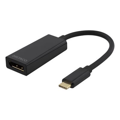 Deltaco USB-C -> Displayport -adapteri, musta