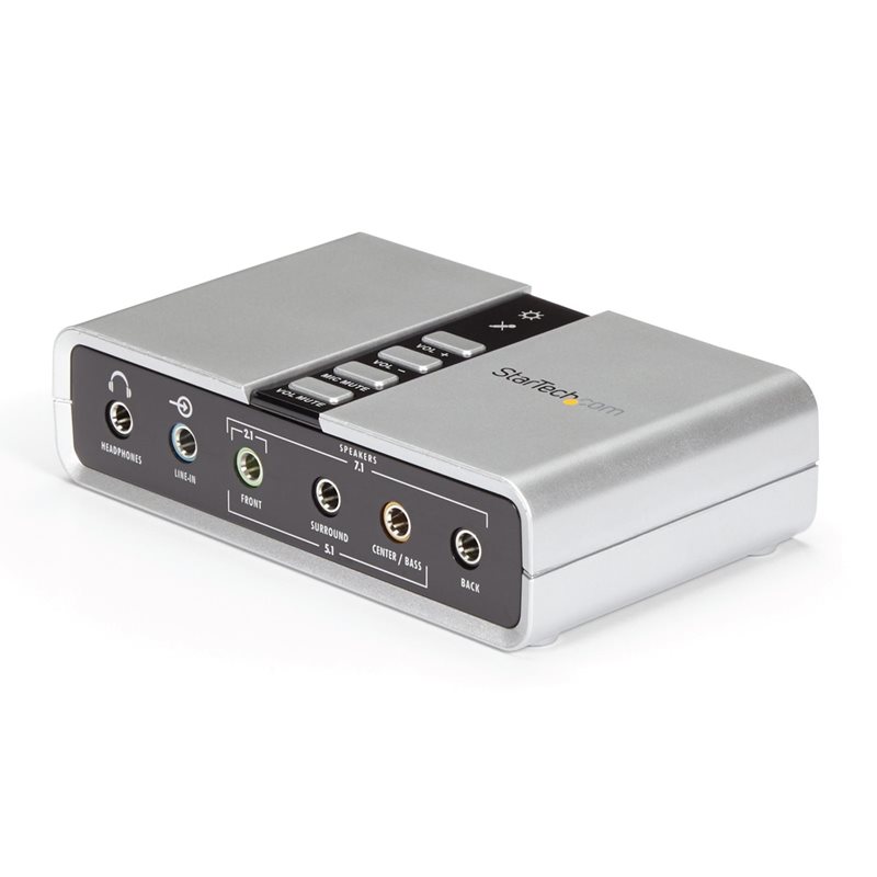 StarTech.com 7.1 ulkoinen USB äänikortti, S/PDIF ääniliitännällä, harmaa
