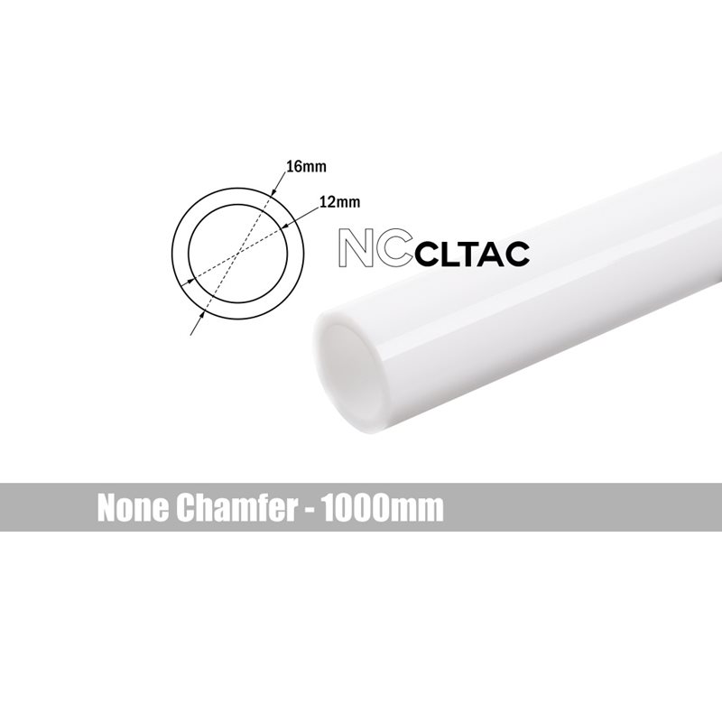 Bitspower None Chamfer Crystal Link Tube OD 16mm -putki, 1000mm, valkoinen